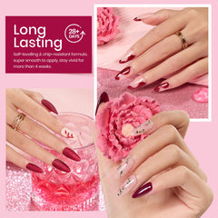 Beetles vernis gel rouge cerise et moka pour un style vif.
