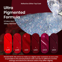 Beetles vernis gel rouge, échantillons nuanciers visibles pour choisir sa teinte.