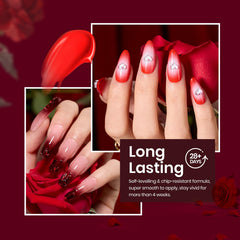 Vernis gel rouge pailleté Beetles Poinsettia brillants et éclatants.