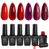 Beetles vernis gel rouge Poinsettia sur bouteille, idéale pour des looks festifs.