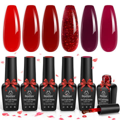 Beetles vernis gel rouge translucide, éclat lumineux élégant.