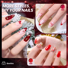 Beetles vernis gel rouge translucide: appliquez plusieurs couches pour varier l'opacité.