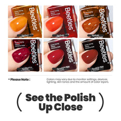 Beetles Gel Polish Valentines Golden Harvest, finition brillante pour des ongles élégants et durables.