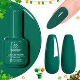 Beetles Gel Polish vert émeraude en bouteille, couleur riche et durable.