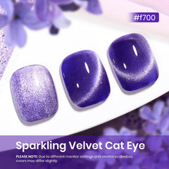Beetles Gel Polish violet pailleté avec effet holographique pour un look glamour.