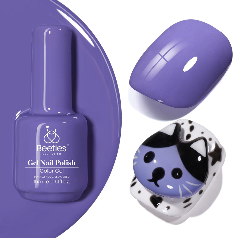 Beetles Gel Polish violet pervenche — bouteille 15 ml prête pour une manucure élégante