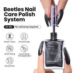 Beetles vernis noir pailleté, fini brillant prêt à sécher rapidement.