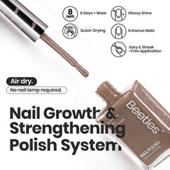 Beetles Vernis Nude Brun Poudre, fini brillant élégant sur les ongles.