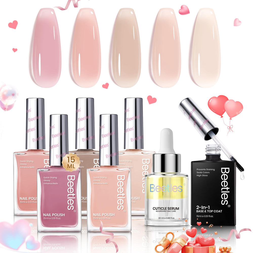 Beetles ensemble vernis rose clair: palette élégante pour ongles délicats.