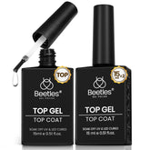 Beetles vernis-top-coat 2-pieces-15ml: bouteille claire et brillance durable.