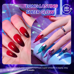 Beetles Vivid Noel Jelly Gel Rouge: éclat brillant et couvrance modérée pour créer un look festif.