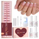 Beetles X Press Plus kit-contenu: aperçu du contenu tout-en-un pour ongles gel.