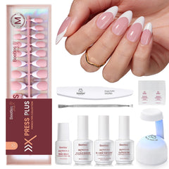 Beetles X Press Plus Peachy French, ensemble complet pour manucure adhésive à domicile