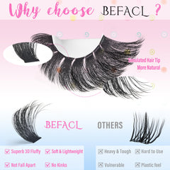 BEFACL clusters duveteux 14-25mm - mélange de longueurs pour looks naturels et intenses