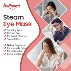 BeHoomi masque yeux chauffant Rose — design sans peluches pour confort quotidien.