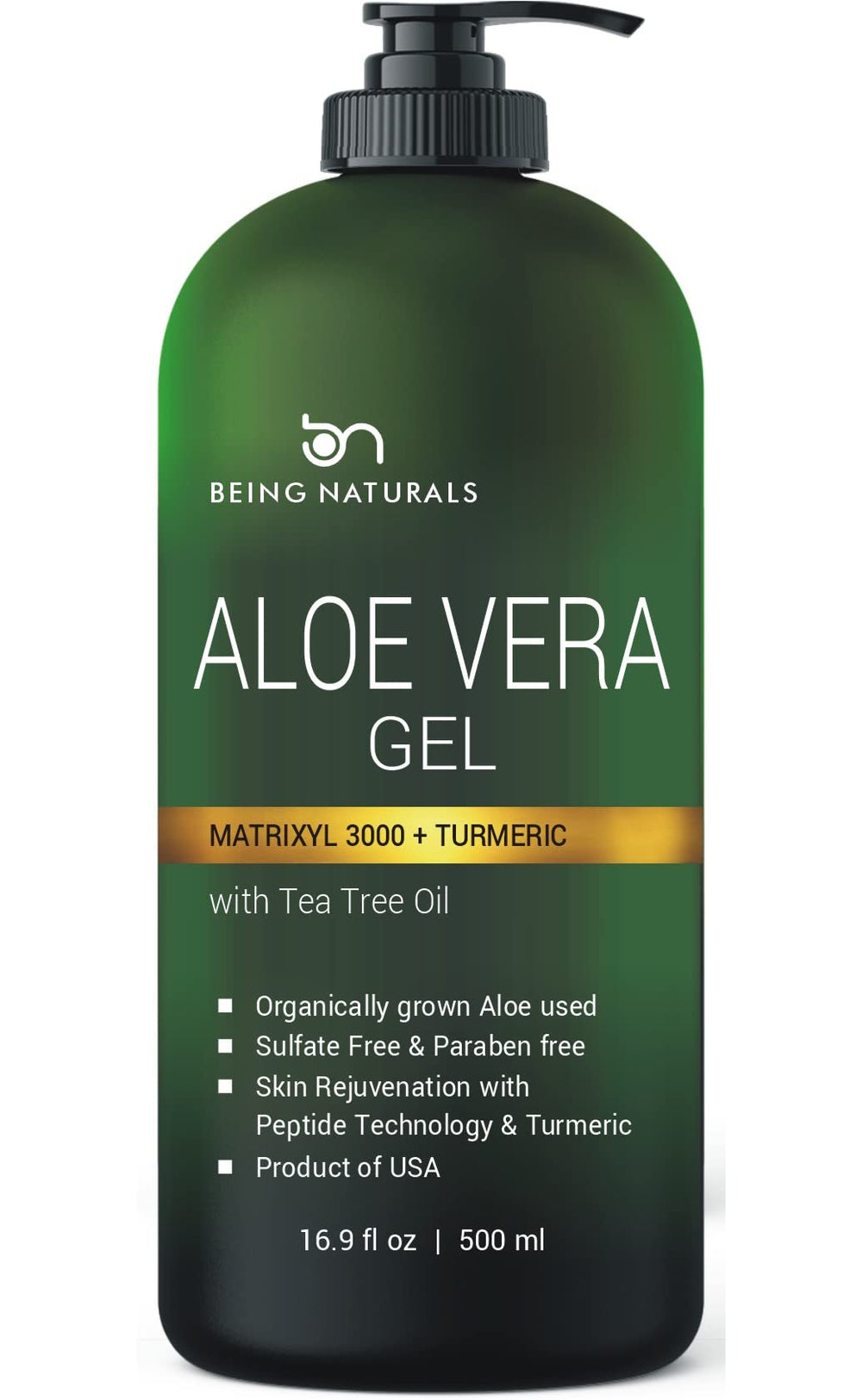 Being Naturals Aloe Gel – bouteille 169oz pour hydratation visage et corps