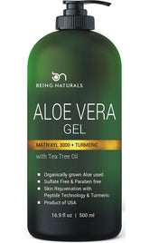 Being Naturals Aloe Gel – bouteille 169oz pour hydratation visage et corps