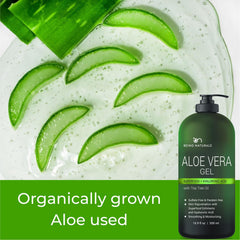 Absorption rapide du gel Aloe Vera sans résidu gras après application.