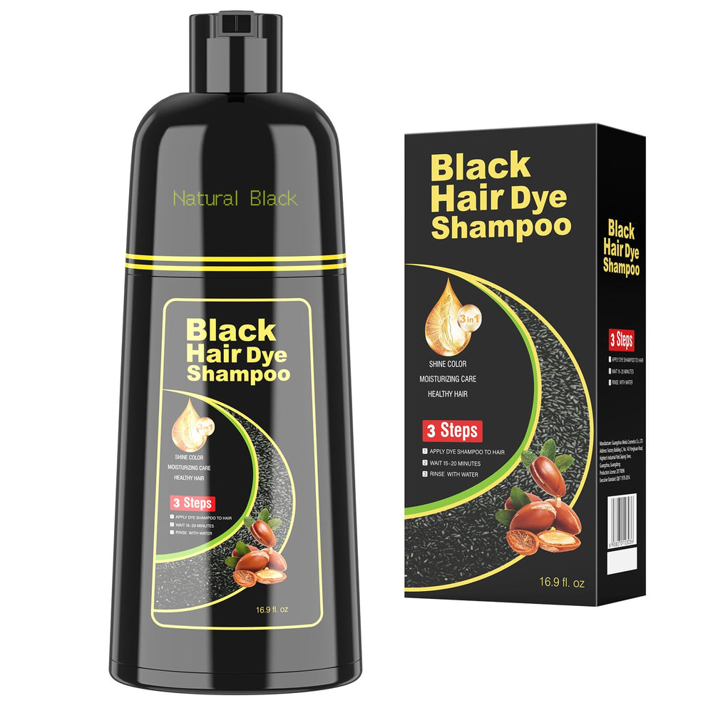 BELEZALIB Shampoing-teinture noire: couvre les gris et apporte brillance naturelle.