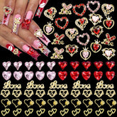 BELICEY charmes pour ongles coeurs or 3D, parfaits pour un art des ongles éblouissant.