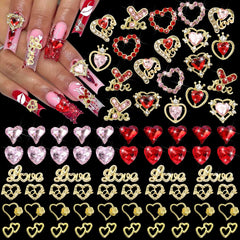 BELICEY charmes pour ongles coeurs or 3D, parfaits pour un art des ongles éblouissant.