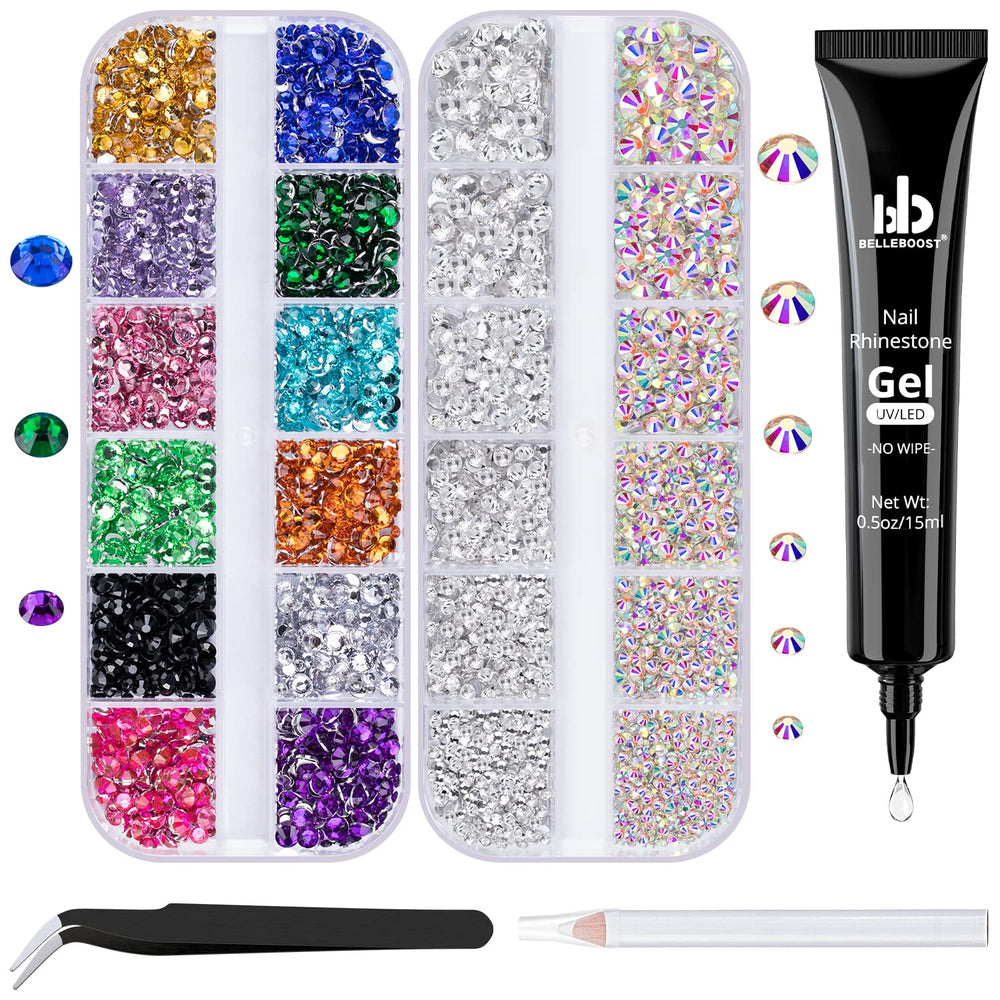 BELLEBOOST colle gel sans essuyage pour fixer des strass sur les ongles.