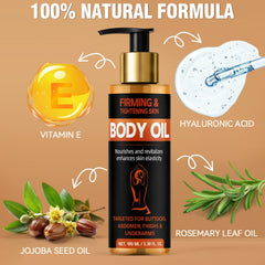 Bellisinno Body Firming Oil on legs delivering hydration and subtle firming.