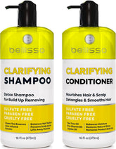 Bellisso shampoing clarifiant bouteille : nettoie en profondeur sans dessécher les longueurs.