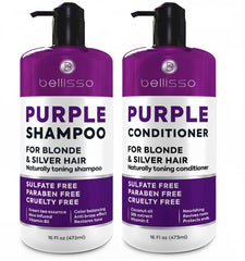 Bellisso Shampoing Violet, emballage visible, neutralise les reflets jaunes
