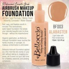 Belloccio Airbrush Brume Fine Teint Alabaster, fini uniforme sur le visage.