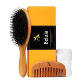 Brosse Belula en bois avec poils de sanglier, pour cheveux épais, douceur et brillance.