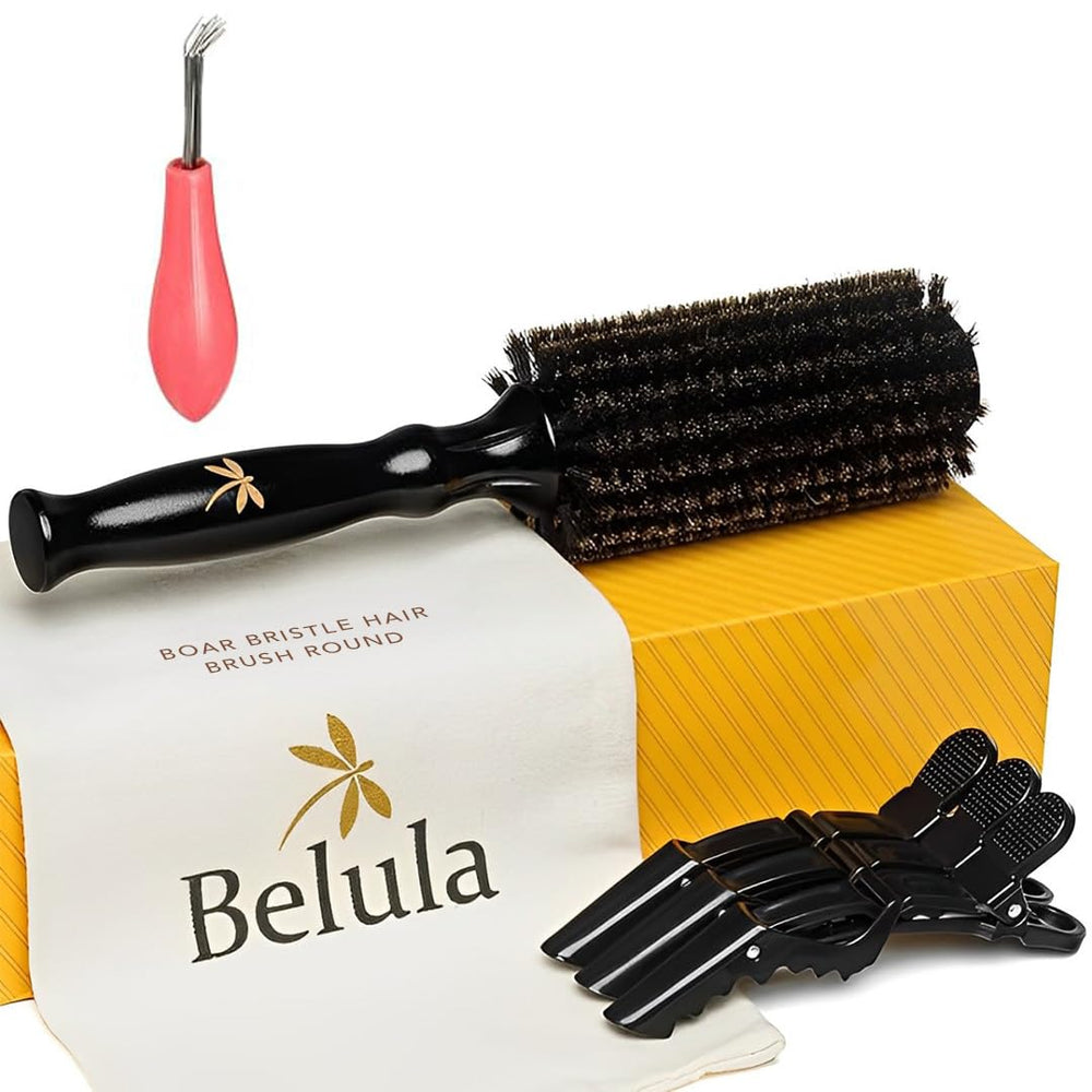Brosse Belula ronde en bois 1,6 pouces pour donner du volume