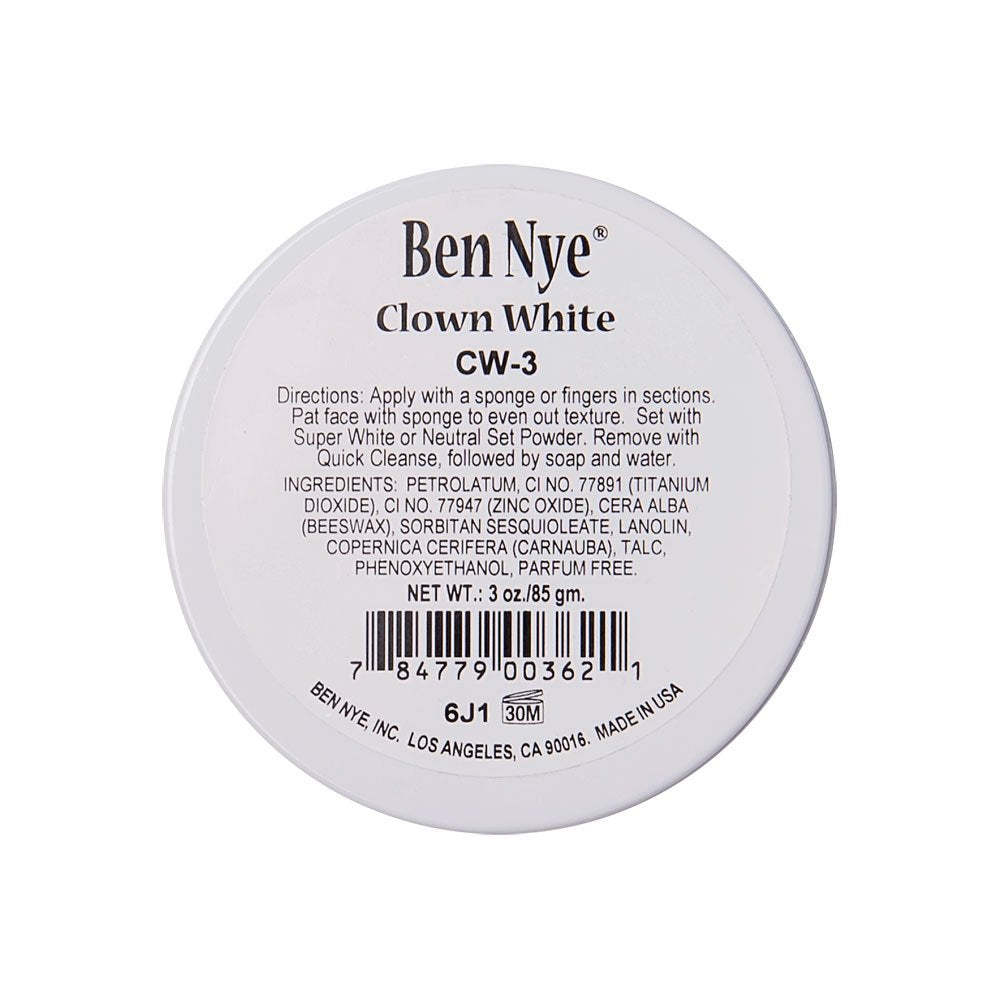 Ben Nye Clown White, maquillage-bouteille-88ml, couvrance opaque pour le théâtre.
