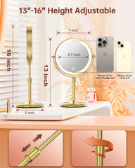 Miroir Benbilry hauteur reglable et pivot 360 pour utilisation facile