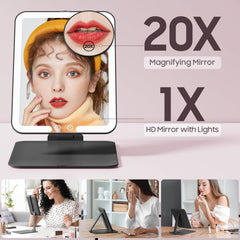 Benbilry miroir avec éclairage LED triple couleur et 58 LED