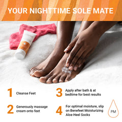 Benefeet Sweet Dreams Crème pieds - Texture à absorption rapide pendant la nuit.