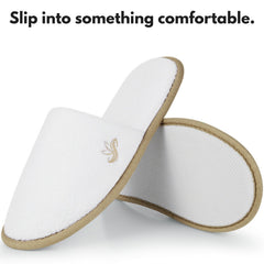 Chaussons Bergman Kelly blancs quiltés, douceur premium pour chambre