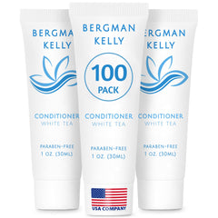 BERGMAN KELLY conditionneur thé blanc—bouteille 1oz, idéal en voyage et rafraîchissant.