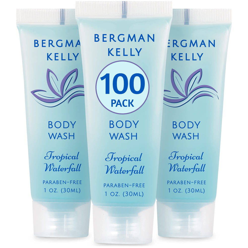 Gel douche BERGMAN KELLY format voyage Tropical Waterfall, parfait pour hôtels.