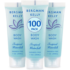 Gel douche BERGMAN KELLY format voyage Tropical Waterfall, parfait pour hôtels.