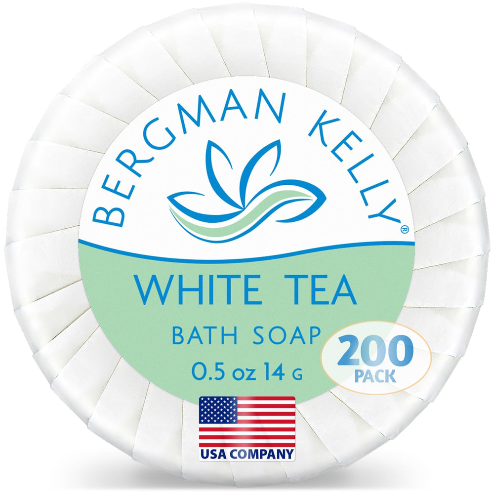 Savon Bergman Kelly hôtel thé blanc rond, parfum léger pour rafraîchir la salle de bains.