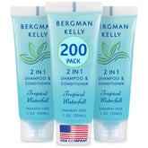 Bergman Kelly Shampoing 2 en 1 voyage, bouteille pratique et revitalisante