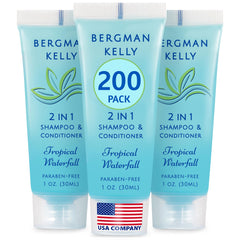 Bergman Kelly Shampoing 2 en 1 voyage, bouteille pratique et revitalisante