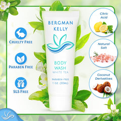 BERGMAN KELLY white tea scented wash bottle for revitalizing hotel guest experience