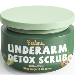 Berlaney armpit detox scrub jar for gentle exfoliation and refreshed skin.