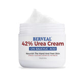Crème Berveal Urea 42% pour pieds, présentation bouteille et hydratation ciblée
