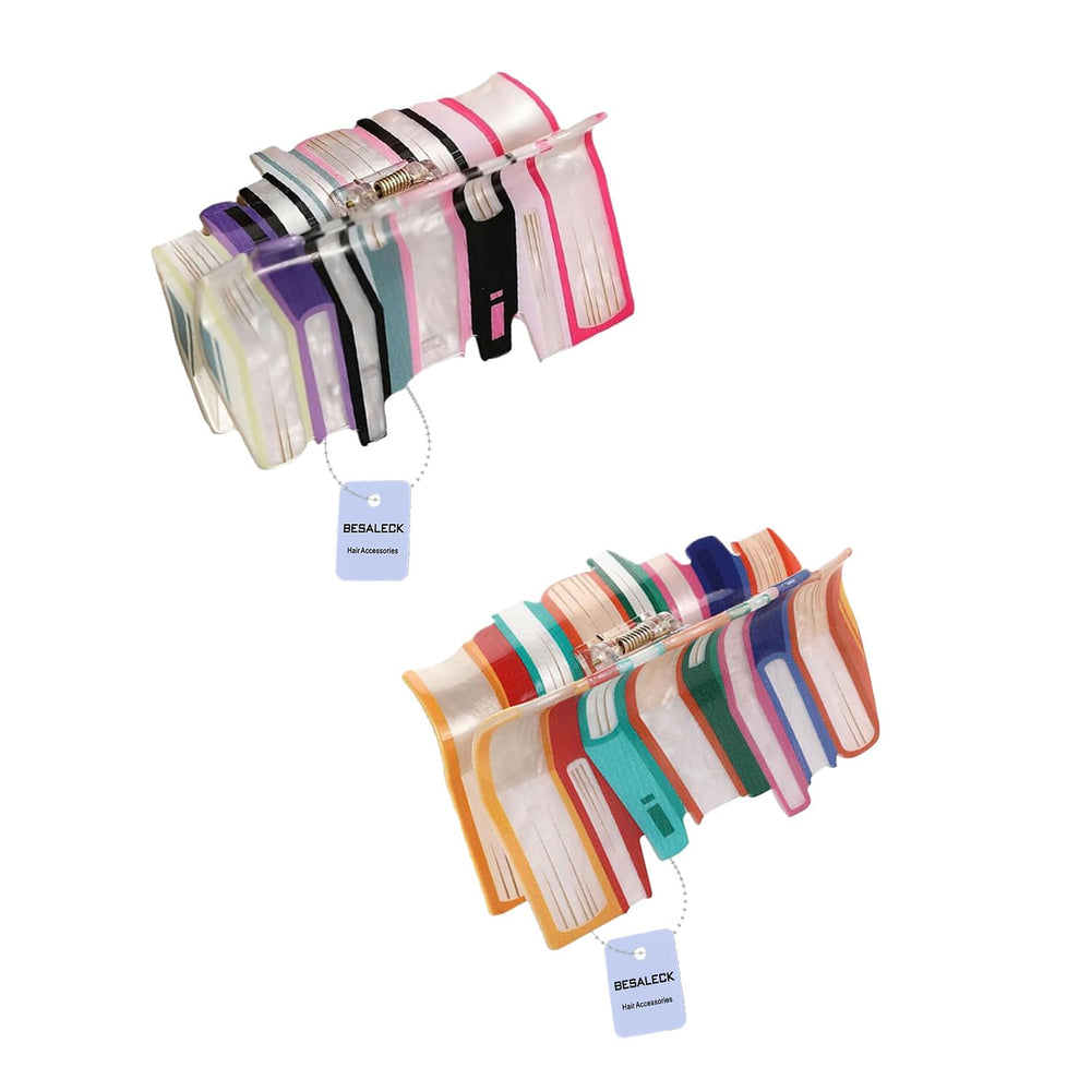 Pince BESALECK livre rose, tenue fiable pour cheveux épais et fins.