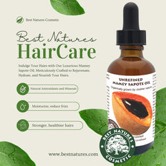 Best Nature's Cosmetics Huile Mamey Sapote, massage cuir chevelu équilibre du sébum.