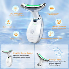Bestechy massage visage LED 7 couleurs: stimulation douce pour un teint plus lumineux.