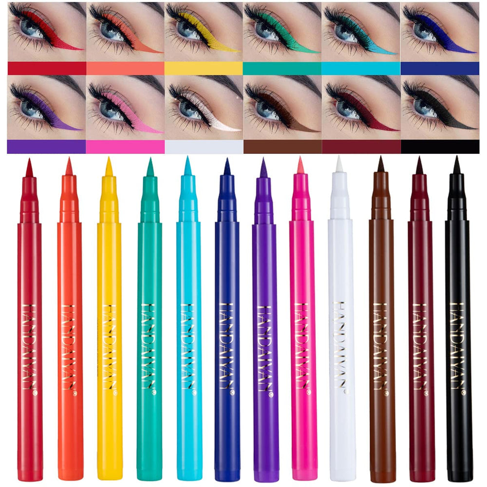 BestLand Set E Eyeliner Liquide Matte, palette arc-en-ciel pour regards audacieux en soirée